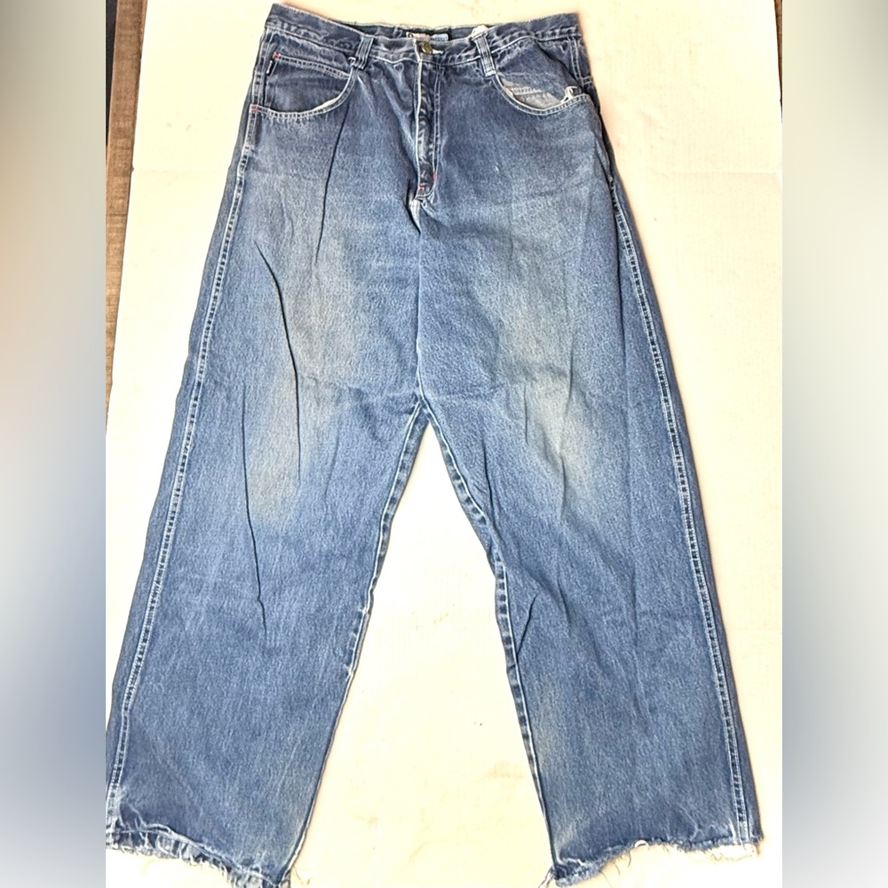 Vintage Y2K Southpole Baggy 9.5" Wide Leg Jeans Men's 38 Distressed Denim 90s